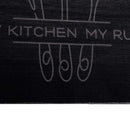 vidaXL Konyhai szőnyeg Evőeszköz Fekete 180 x 60 cm Bársony