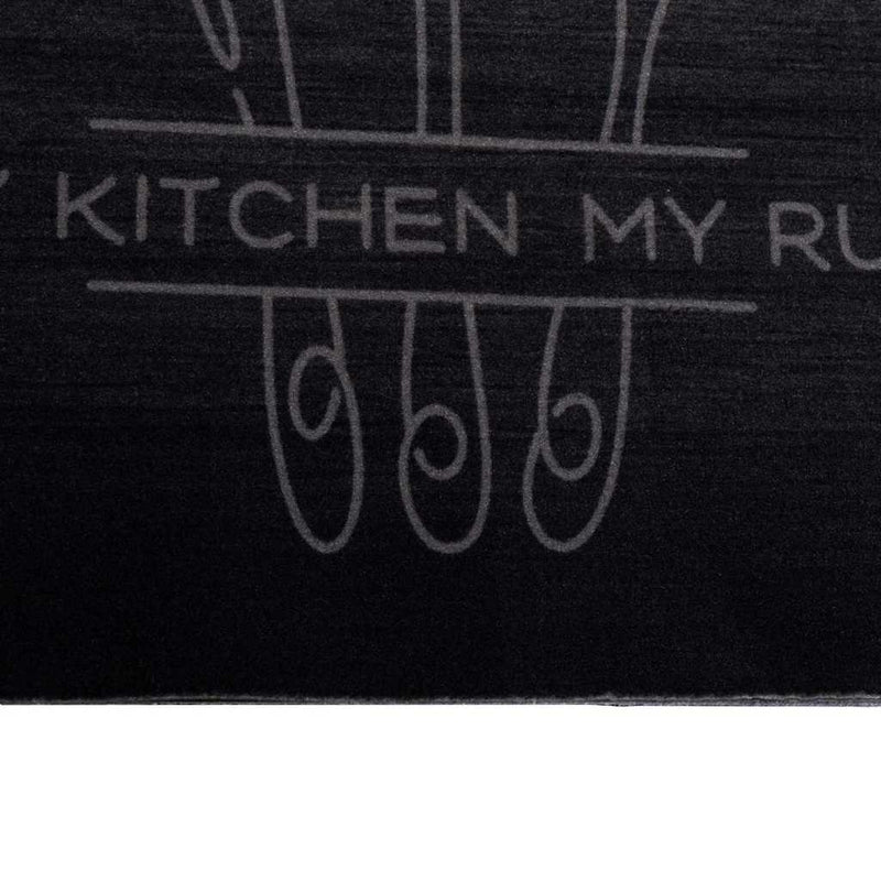 vidaXL Konyhai szőnyeg Evőeszköz Fekete 180 x 60 cm Bársony