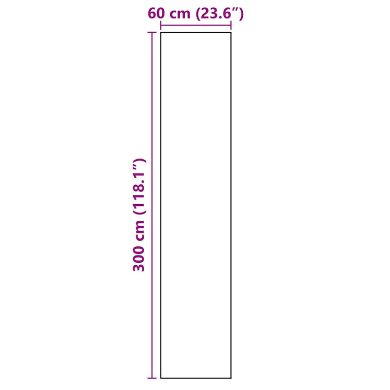 vidaXL Konyhai szőnyeg Fekete 300 x 60 cm Bársony