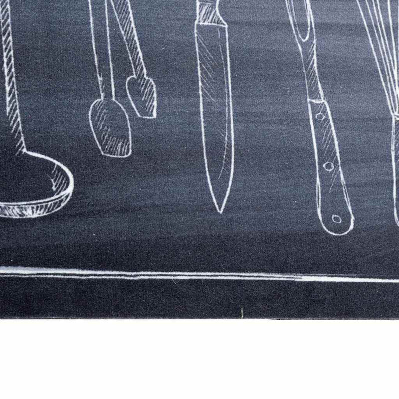 vidaXL Konyhai szőnyeg Fekete 150 x 45 cm Bársony