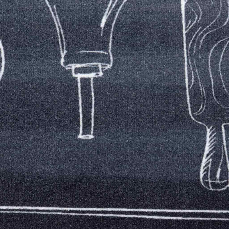 vidaXL Konyhai szőnyeg Fekete 150 x 45 cm Bársony