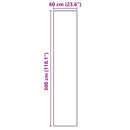 vidaXL Konyhai szőnyeg Fekete 300 x 60 cm Bársony