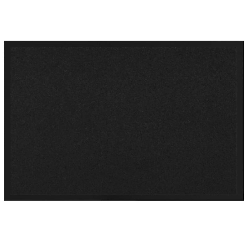 vidaXL Ajtószőnyeg Fekete 60 x 40 x 1.2 cm Mackófleece