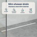 vidaXL 360° zuhany lefolyó vékony modellel Ezüst 80 cm