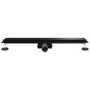 vidaXL 2 az 1-ben zuhanylefolyó Fekete 70 cm Rozsdamentes acél 304