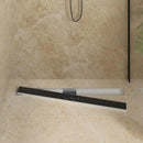 vidaXL Zuhanylefolyó üvegfedéllel Fekete 90 cm Rozsdamentes acél 304