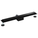 vidaXL 2 az 1-ben zuhanylefolyó Fekete 80 cm Rozsdamentes acél 304