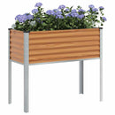 vidaXL Kerti cserép Világos Barna 100 x 45 x 90 cm Horganyzott acél