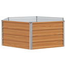 vidaXL Emelt kert ágyás Fa hatású 129 x 129 x 45 cm Horganyzott acél