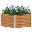 vidaXL Emelt kert ágyás Fa hatású 129 x 129 x 45 cm Horganyzott acél
