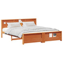vidaXL Ágykeret fejtámlával Faggyú barna 200 x 200 cm Tömör fenyő