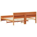 vidaXL Ágykeret fejtámlával Faggyú barna 200 x 200 cm Tömör fenyő