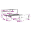 vidaXL Ágykeret fejtámlával Faggyú barna 200 x 200 cm Faanyag