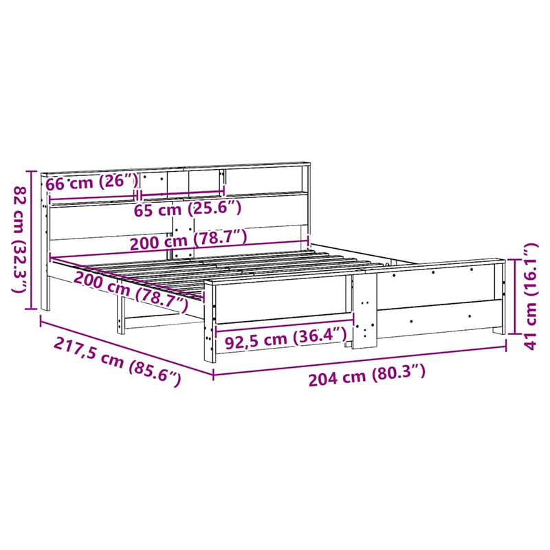 vidaXL Ágykeret fejtámlával Faggyú barna 200 x 200 cm Faanyag