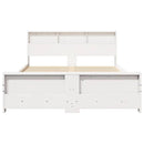 vidaXL Ágykeret fejtámlával Fehér 150 x 200 cm Faanyag