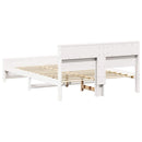vidaXL Ágykeret fejtámlával Fehér 140 x 200 cm Faanyag