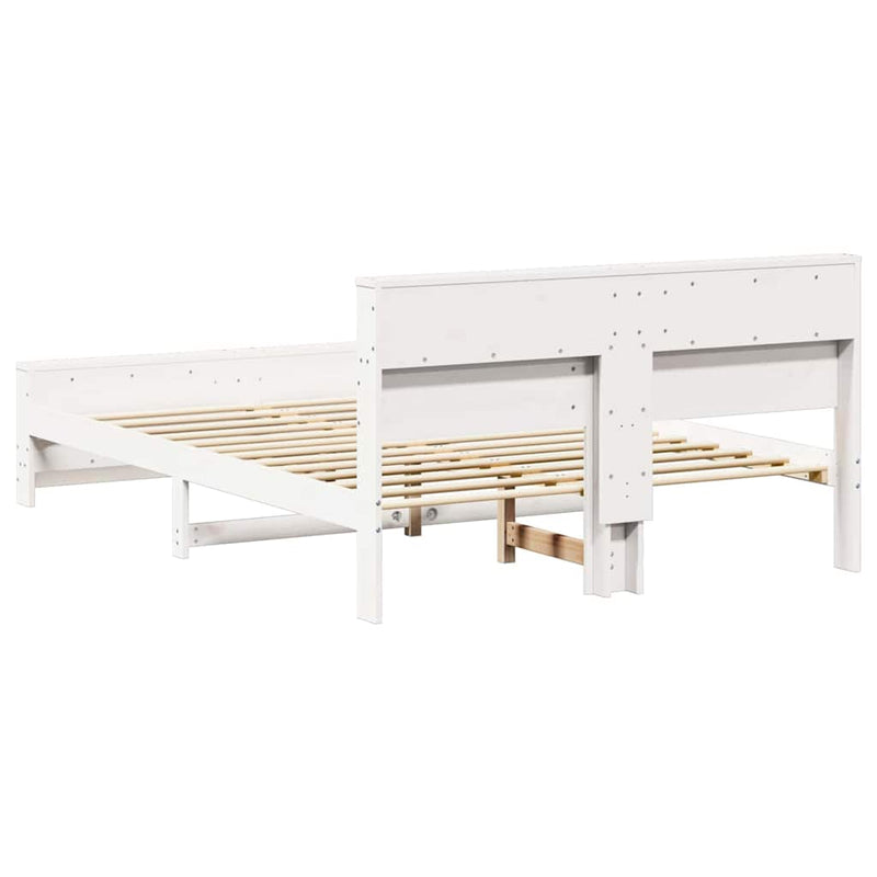 vidaXL Ágykeret fejtámlával Fehér 140 x 200 cm Faanyag