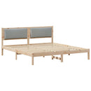 vidaXL Ágykeret fejtámlával Világosszürke 200 x 200 cm Tömör fenyőfa