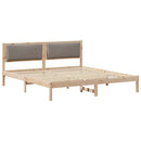 vidaXL Ágykeret fejtámlával Tópszínű 200 x 200 cm Tömör fenyőfa
