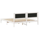 vidaXL Ágykeret fejtámlával Világosszürke 200 x 200 cm Tömör fenyőfa