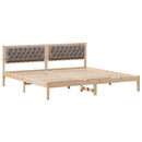 vidaXL Ágykeret fejtámlával Tópszínű 200 x 200 cm Tömör fenyőfa