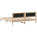 vidaXL Ágykeret fejtámlával Világosszürke 200 x 200 cm Tömör fenyőfa