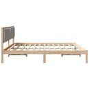 vidaXL Ágykeret fejtámlával Világosszürke 200 x 200 cm Tömör fenyőfa