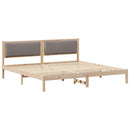 vidaXL Ágykeret fejtámlával Tópszínű 200 x 200 cm Tömör fenyőfa