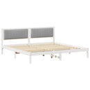 vidaXL Ágykeret fejtámlával Világosszürke 200 x 200 cm Tömör fenyőfa