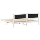 vidaXL Ágykeret fejtámlával Világosszürke 200 x 200 cm Tömör fenyőfa