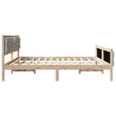 vidaXL Ágykeret fejtámlával Világosszürke 200 x 200 cm Tömör fenyőfa