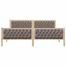 vidaXL Ágykeret fejtámlával Tópszínű 200 x 200 cm Tömör fenyőfa