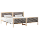 vidaXL Ágykeret fejtámlával Tópszínű 200 x 200 cm Tömör fenyőfa