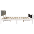 vidaXL Ágykeret fejtámlával Világosszürke 200 x 200 cm Tömör fenyőfa