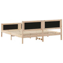 vidaXL Ágykeret fejtámlával Tópszínű 180 x 200 cm Tömör fenyőfa