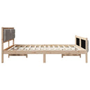 vidaXL Ágykeret fejtámlával Tópszínű 180 x 200 cm Tömör fenyőfa