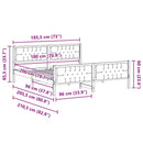 vidaXL Ágykeret fejtámlával Tópszínű 180 x 200 cm Tömör fenyőfa