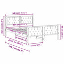vidaXL Ágykeret fejtámlával Fekete 150 x 200 cm Tömör fenyőfa