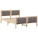 vidaXL Ágykeret fejtámlával Tópszínű 150 x 200 cm Tömör fenyőfa