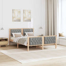 vidaXL Ágykeret fejtámlával Világosszürke 140 x 190 cm Tömör fenyőfa