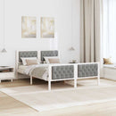 vidaXL Ágykeret fejtámlával Világosszürke 140 x 190 cm Tömör fenyőfa