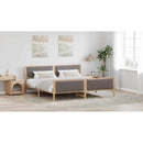 vidaXL Ágykeret fejtámlával Barna és taupe 200 x 200 cm Tömör fenyőfa