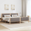 vidaXL Ágykeret fejtámlával Barna és taupe 200 x 200 cm Tömör fenyőfa