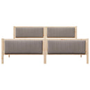 vidaXL Ágykeret fejtámlával Barna és taupe 200 x 200 cm Tömör fenyőfa