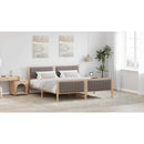 vidaXL Ágykeret fejtámlával Barna és taupe 180 x 200 cm Tömör fenyőfa