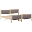 vidaXL Ágykeret fejtámlával Barna és taupe 180 x 200 cm Tömör fenyőfa