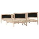 vidaXL Ágykeret fejtámlával Barna és taupe 180 x 200 cm Tömör fenyőfa