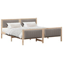 vidaXL Ágykeret fejtámlával Barna és taupe 180 x 200 cm Tömör fenyőfa