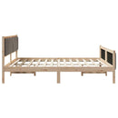 vidaXL Ágykeret fejtámlával Barna és taupe 180 x 200 cm Tömör fenyőfa