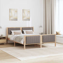vidaXL Ágykeret fejtámlával Barna és taupe 160 x 200 cm Tömör fenyőfa